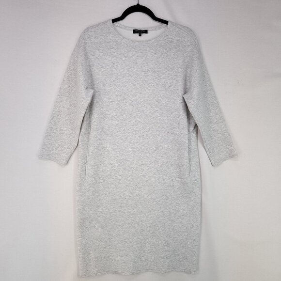 Lafayette 148 New York Sweater Dress Size P Midi Women’s Stretch Gray Pockets - Picture 1 of 12